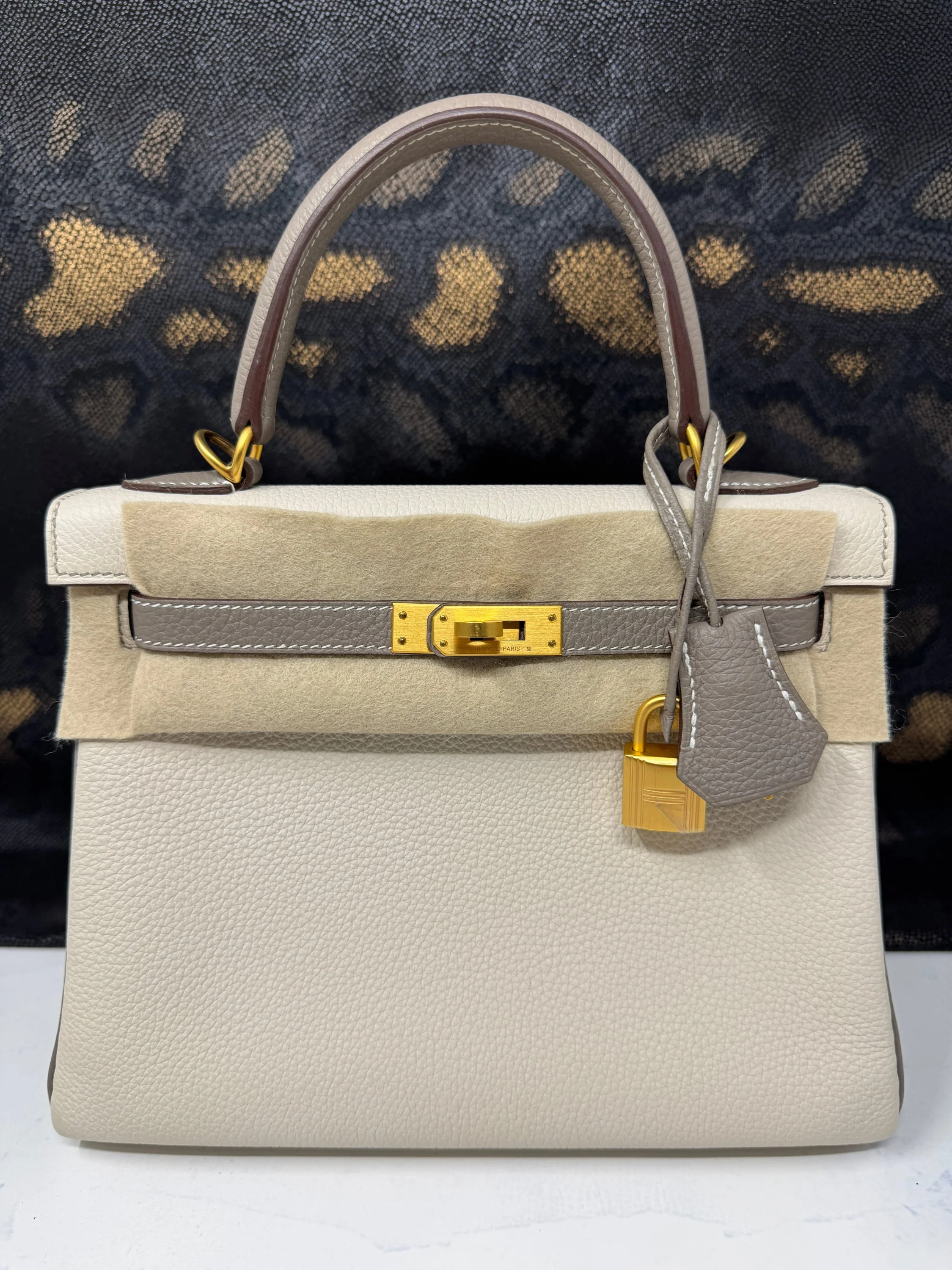 Kelly 25 Special Order Chalk & Dove Gray Brushed Gold Hardware