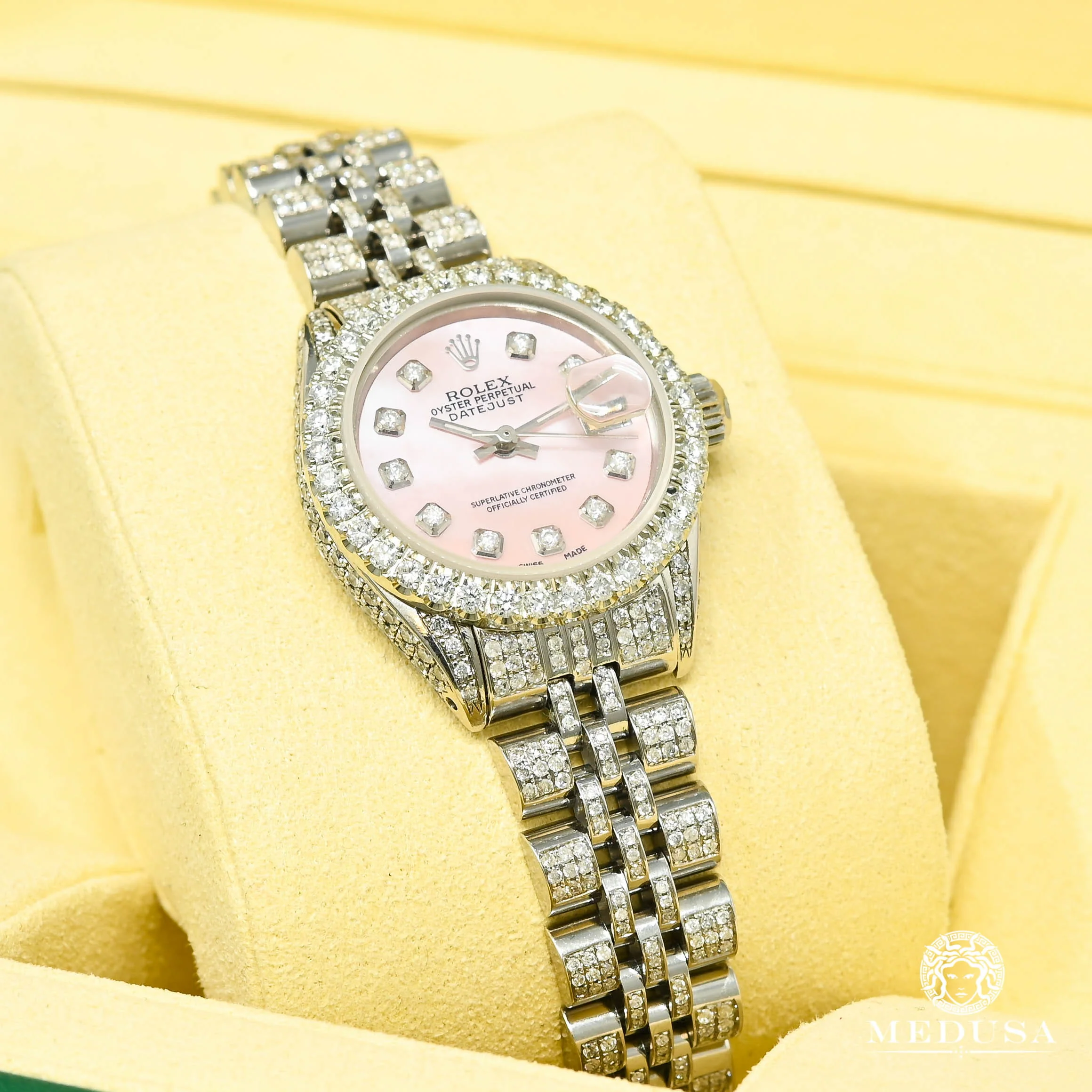 Rolex Datejust 26mm - Pink Stainless Iced - Image 2