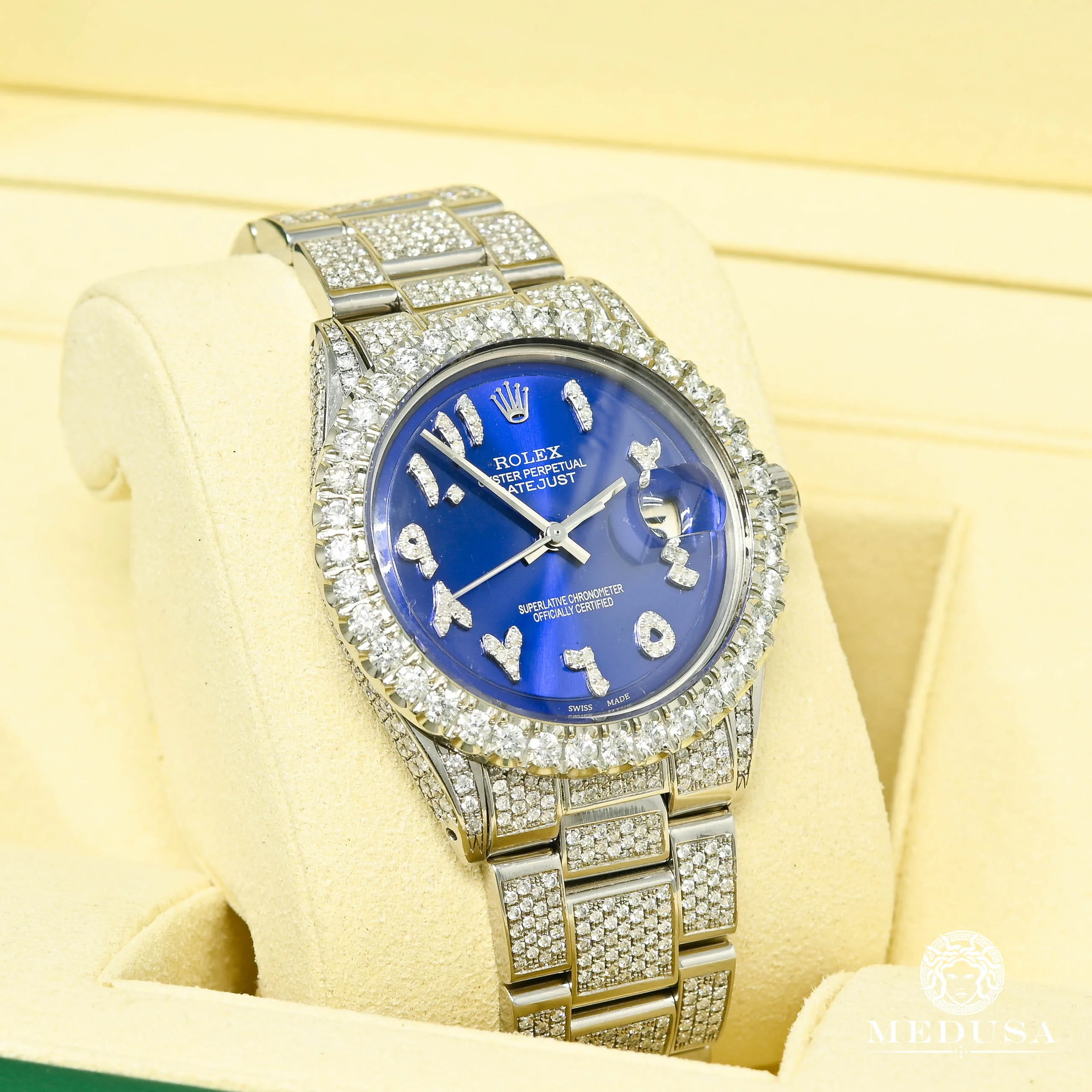 Rolex Datejust 36mm - Arabic Blue Oyster Iced - Image 2