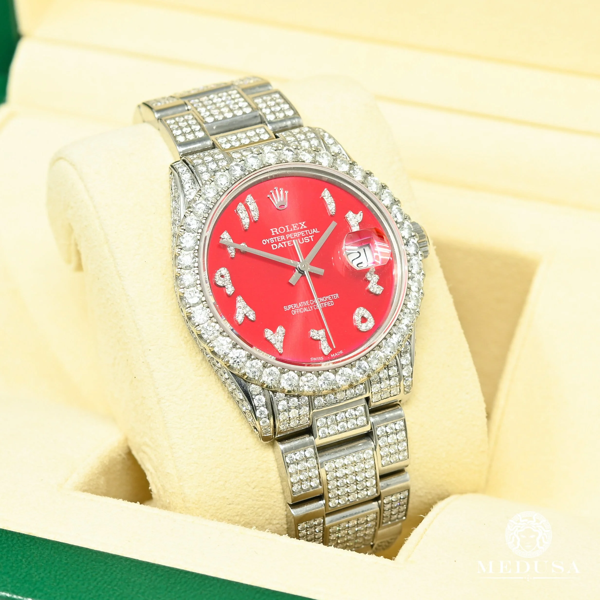 Rolex Datejust 36mm - Arabic Red Oyster Iced - Image 2