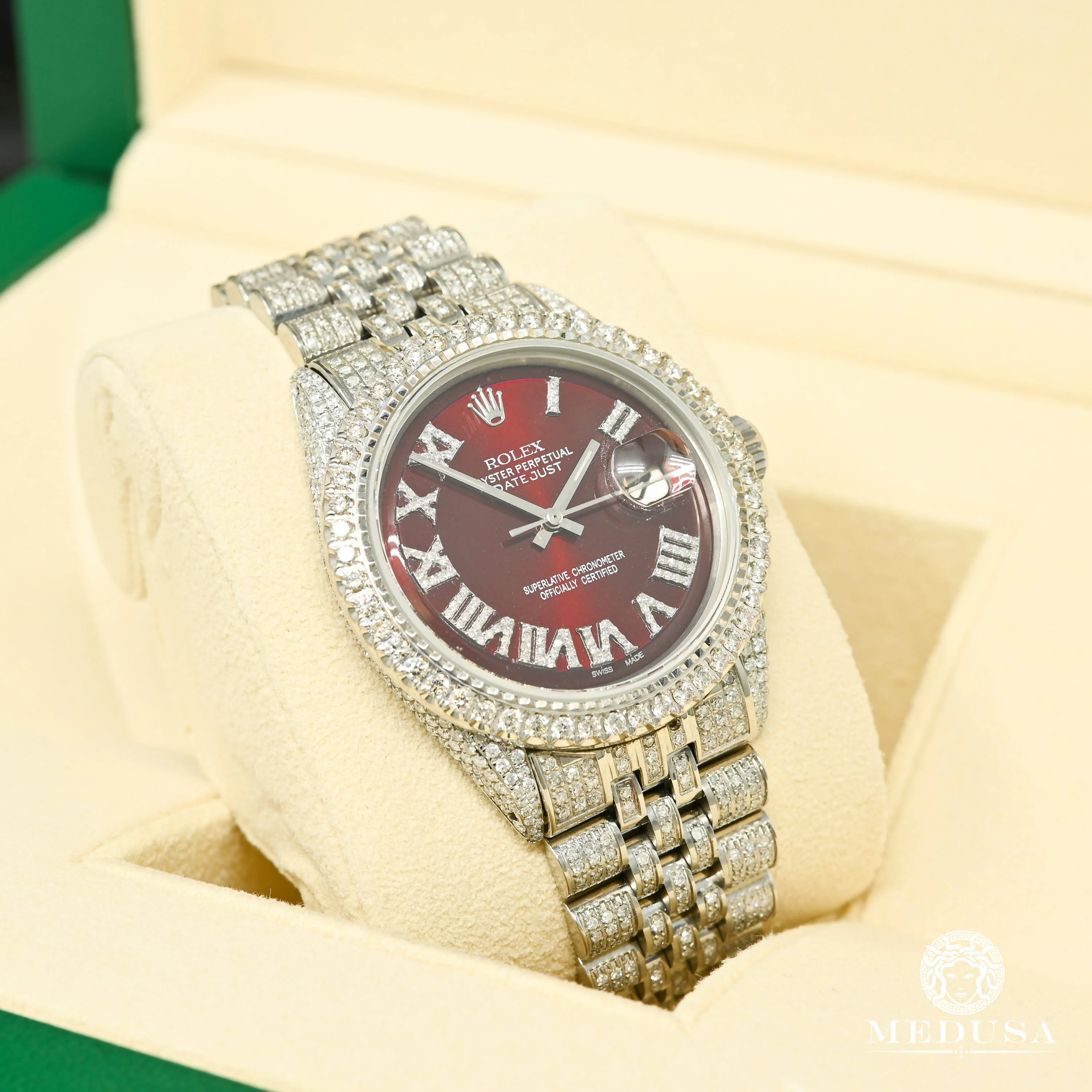 Rolex Datejust 36mm - Red Wine Iced Out  - Image 2