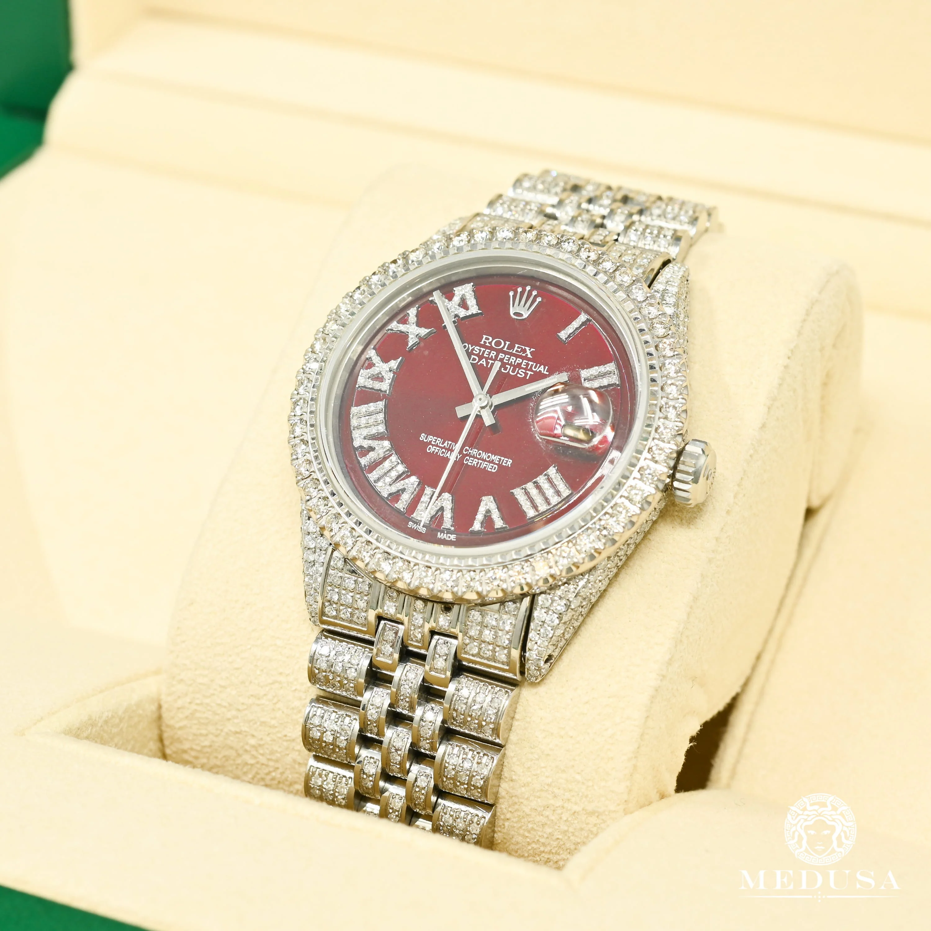 Rolex Datejust 36mm - Red Wine Iced Out  - Image 3