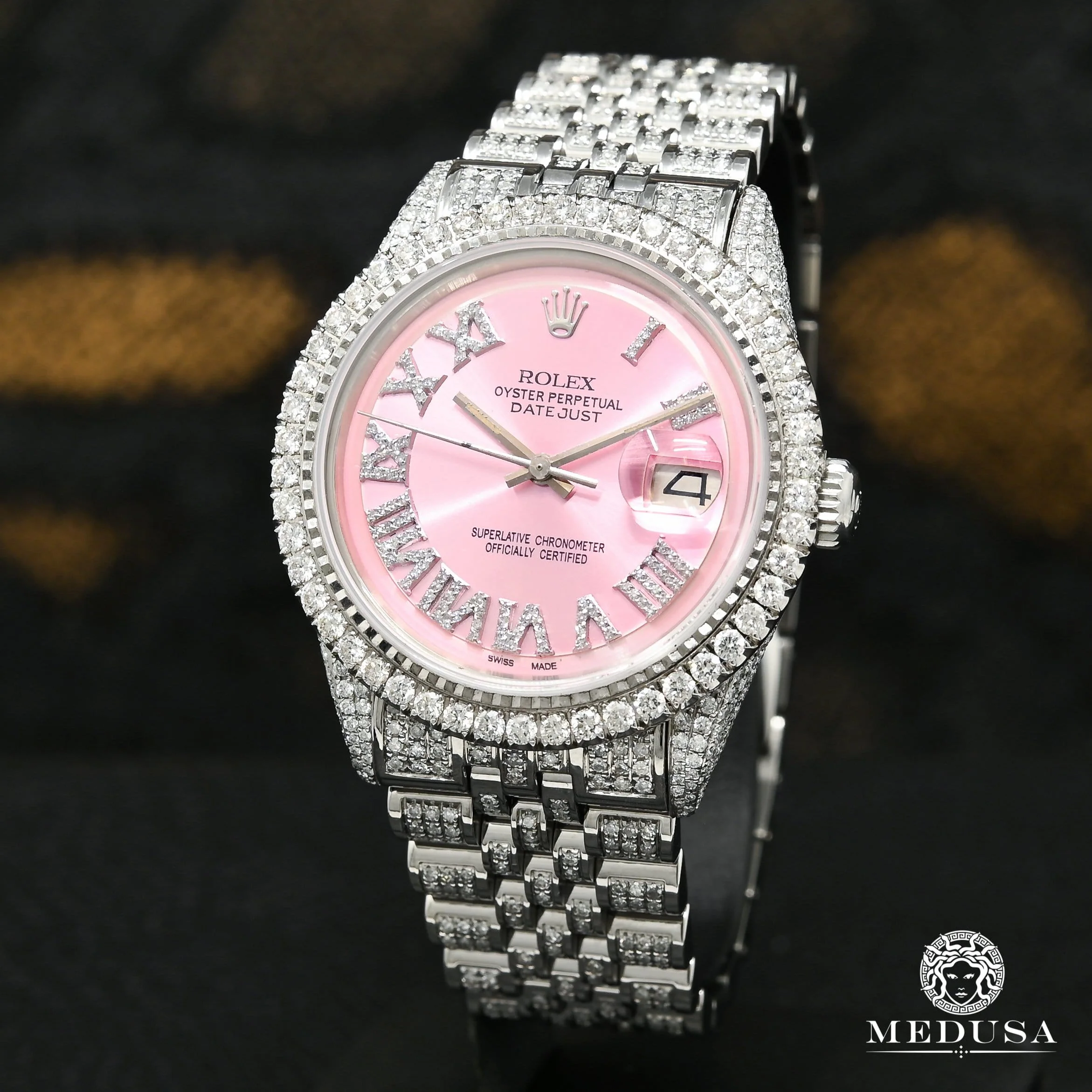 Rolex Datejust 36mm - Pink Iced Out