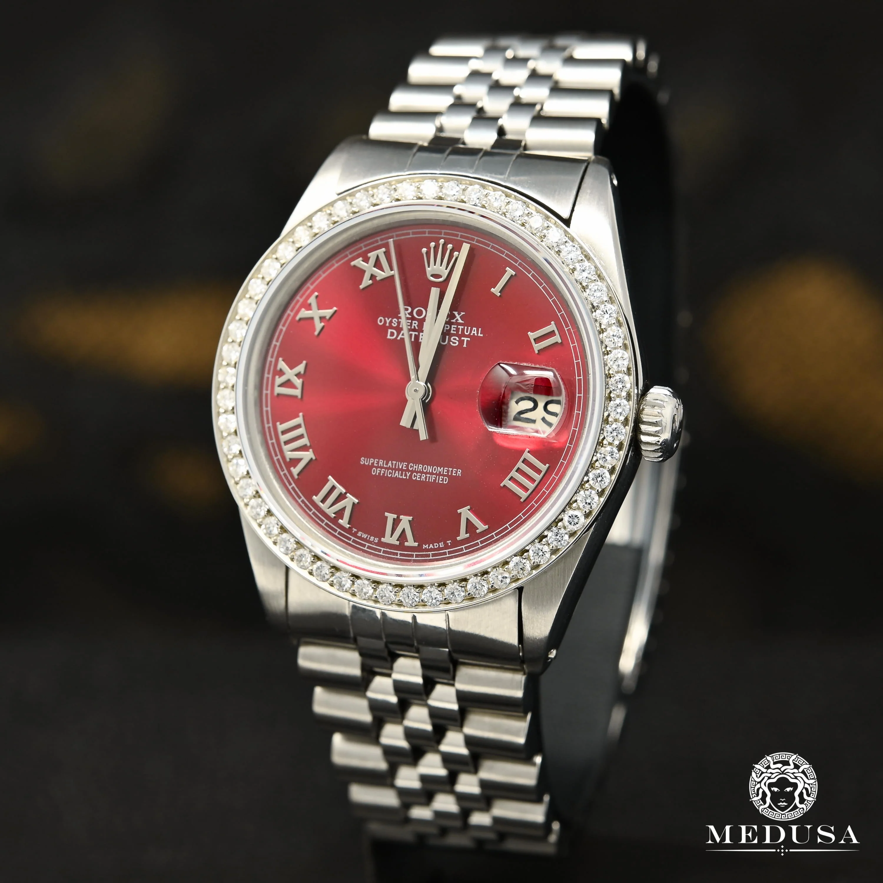 Rolex Datejust 36mm - Classic Roman Red Iced
