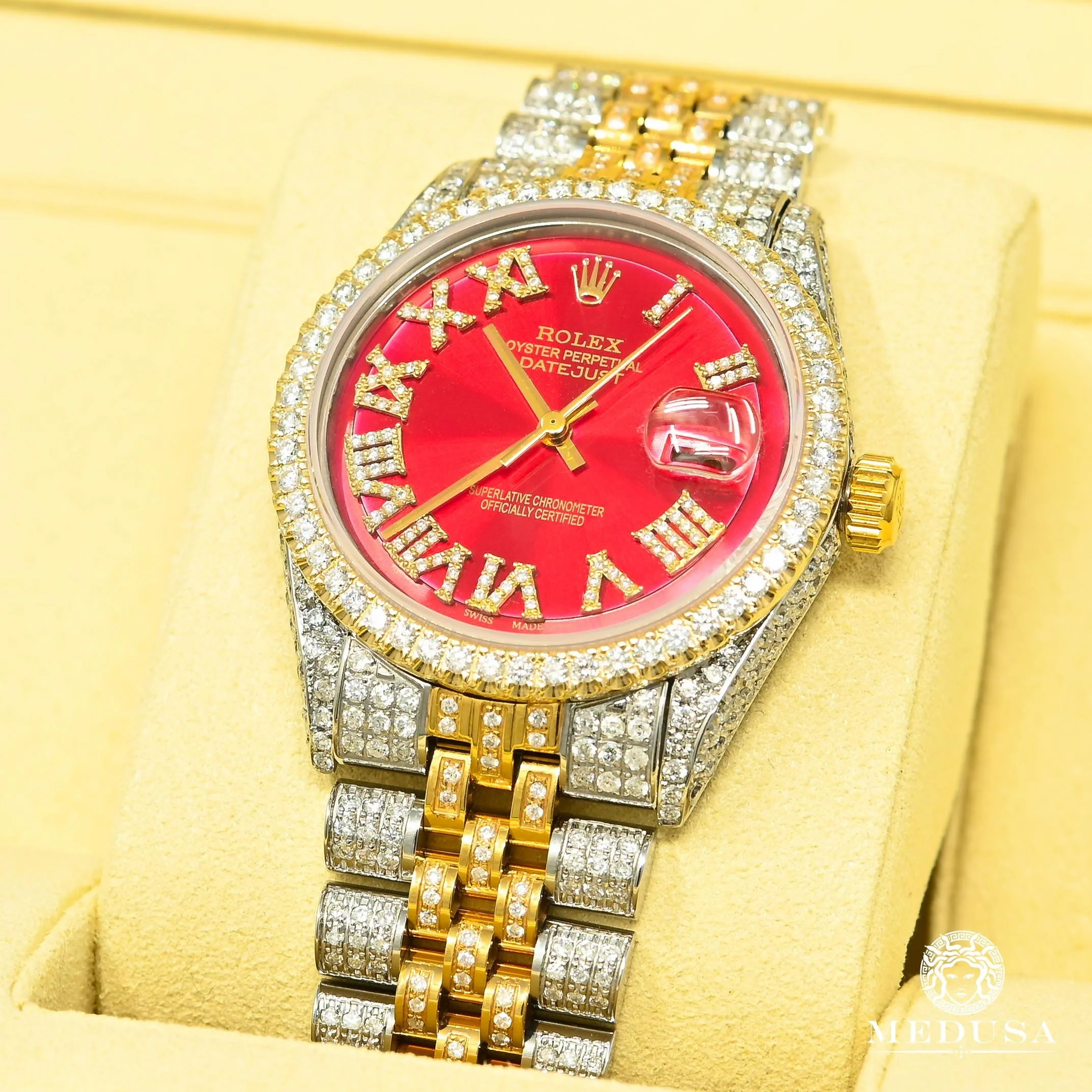 Rolex Datejust 36mm - Red Iced Out - Image 2