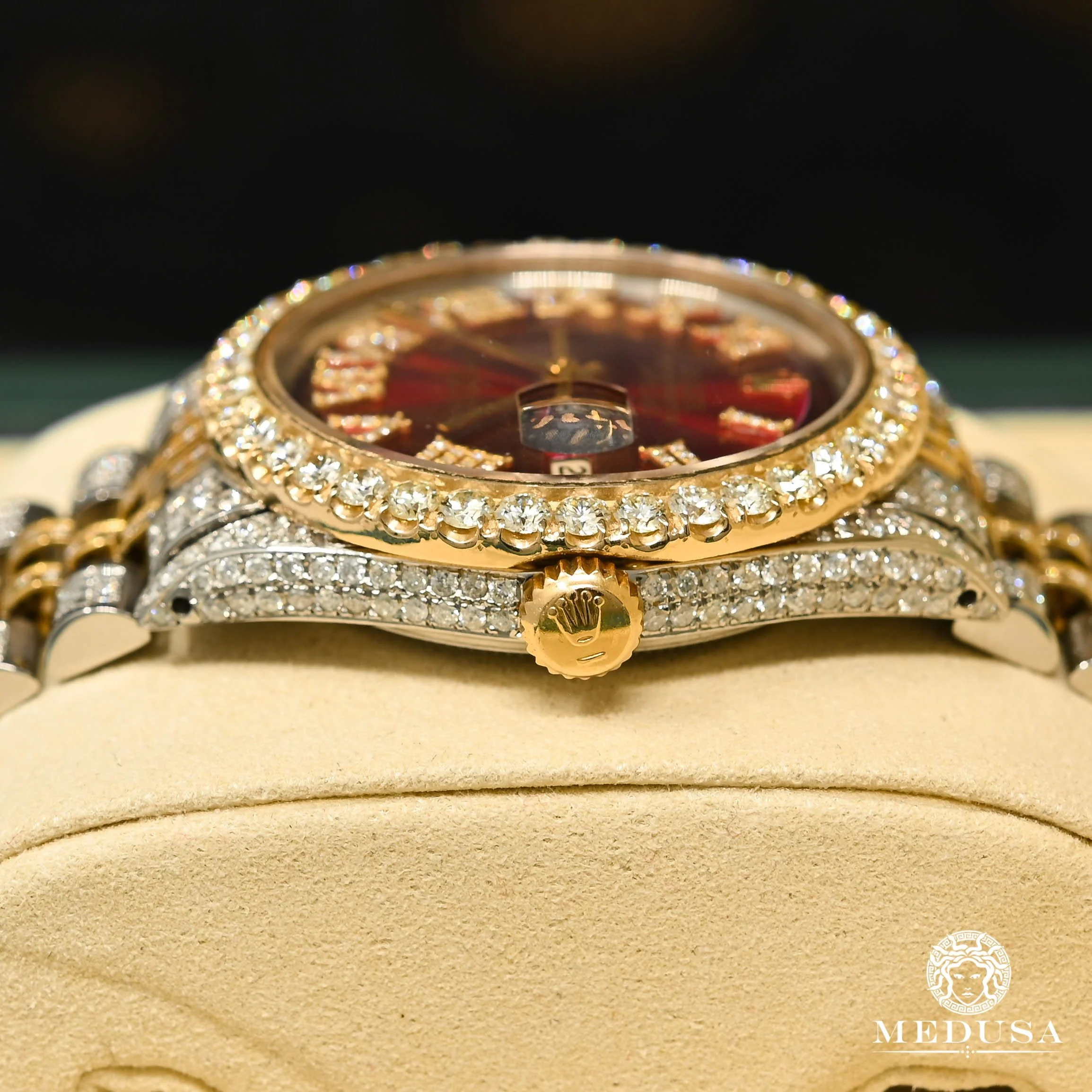 Rolex Datejust 36mm - Red Iced Out - Image 4