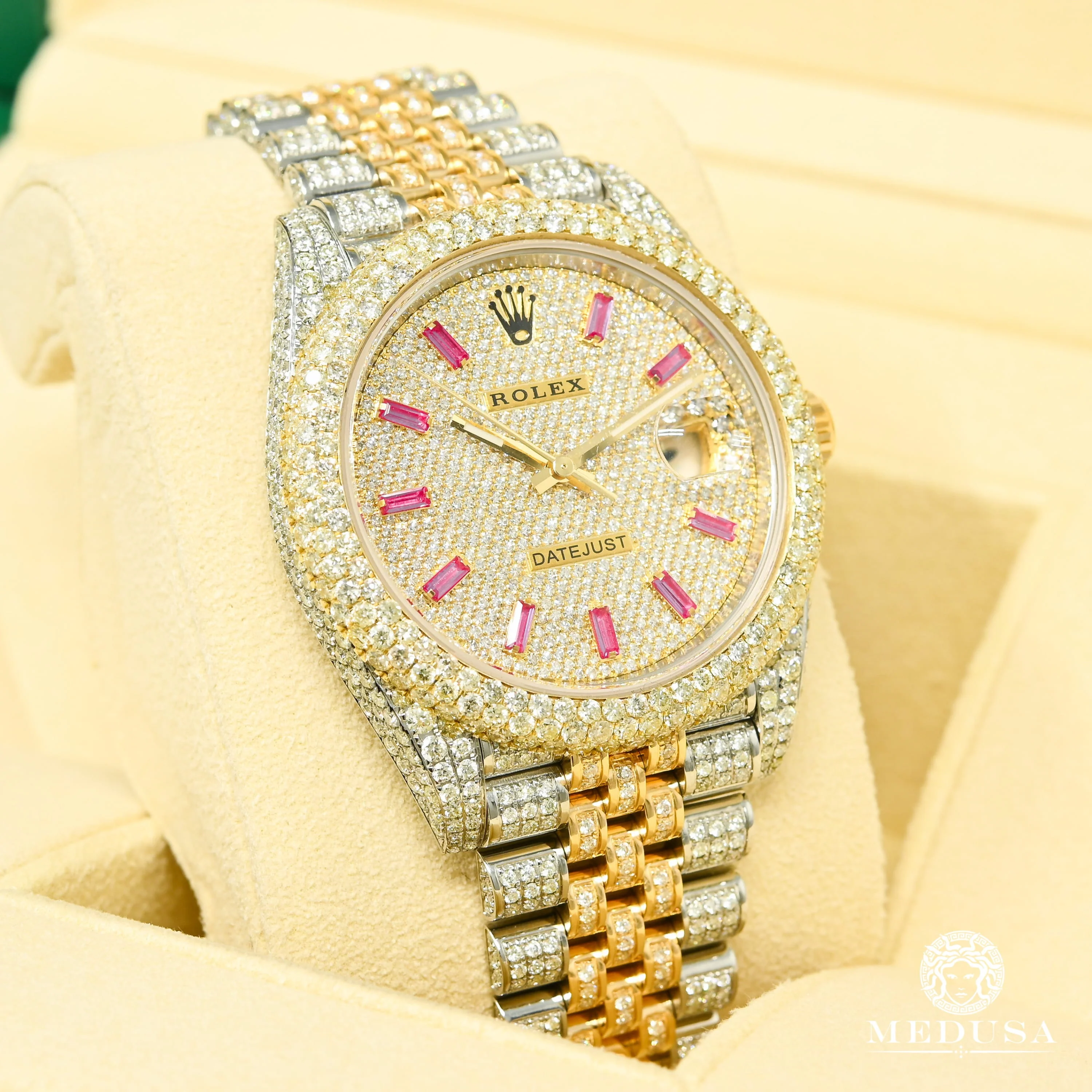 Rolex Datejust 41mm - 2 Tones Full Honeycomb Ruby Baguette - Image 2