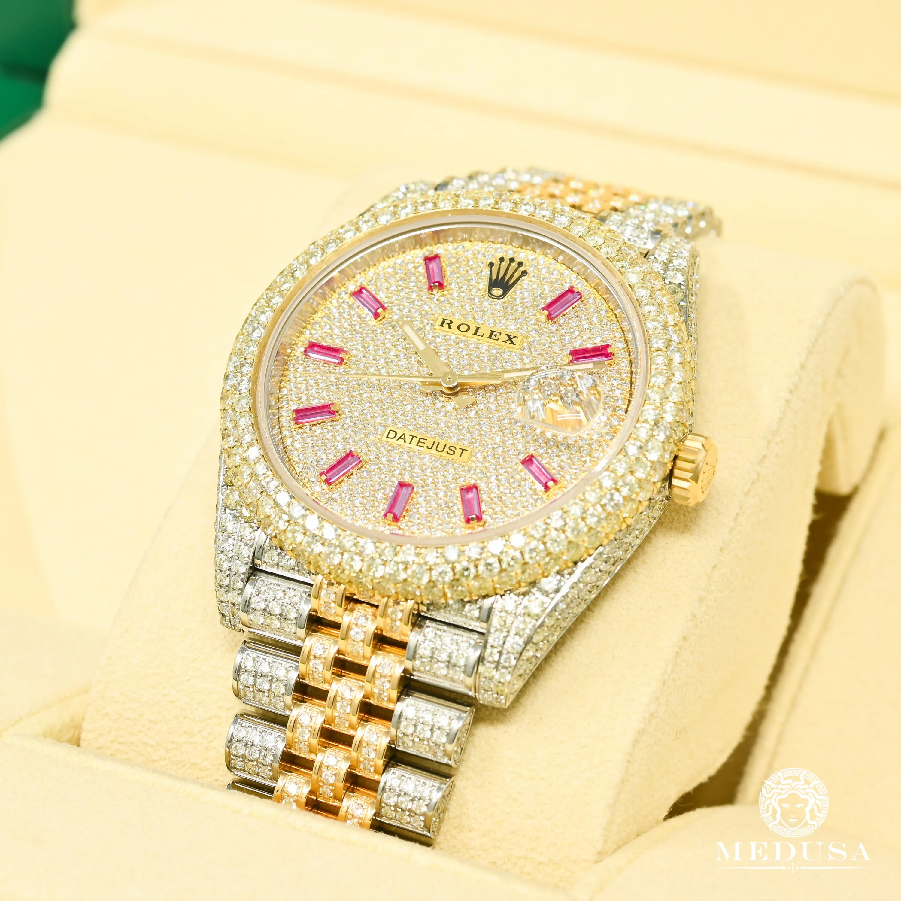 Rolex Datejust 41mm - 2 Tones Full Honeycomb Ruby Baguette - Image 3