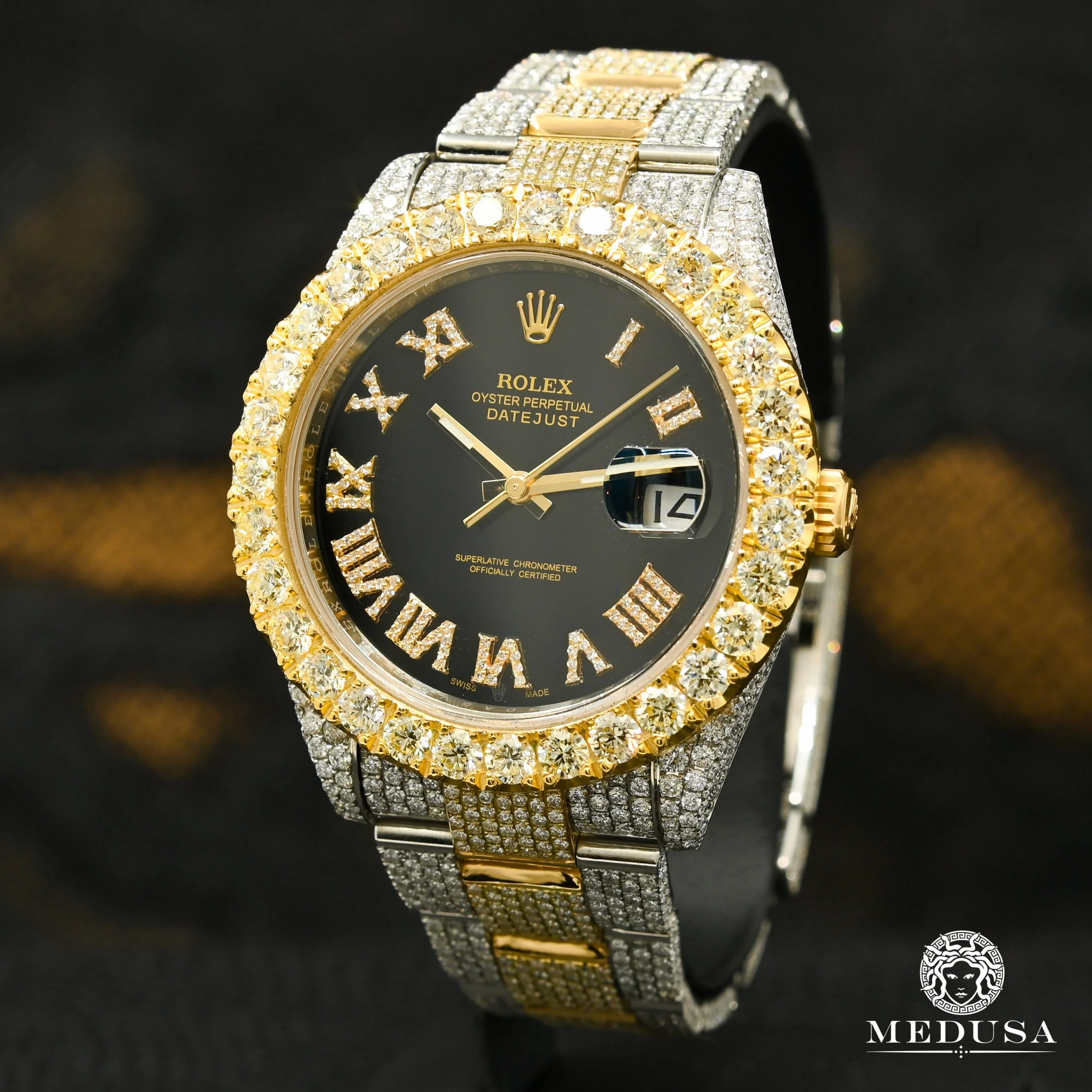 Rolex Datejust 41mm - Black 2 Tones Iced