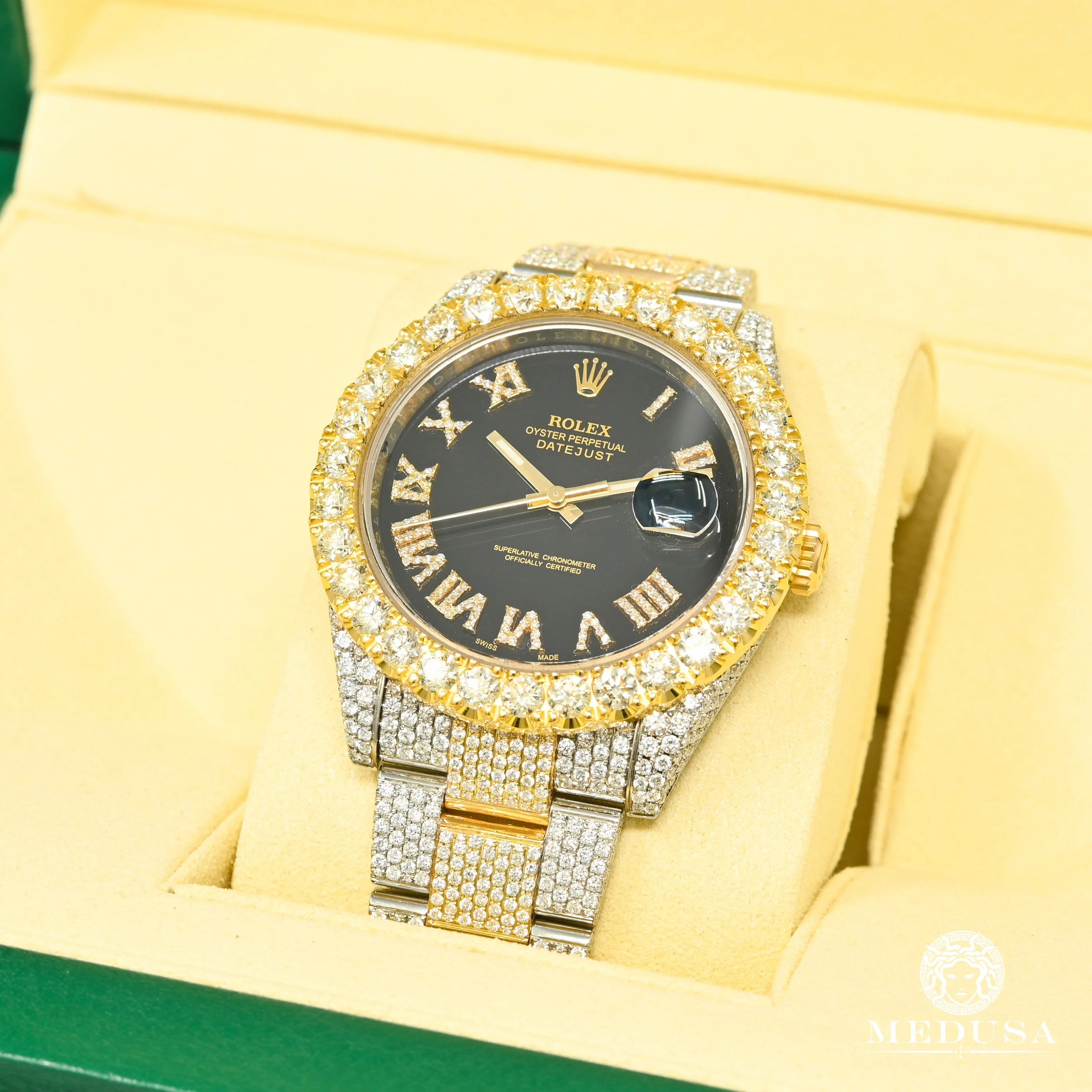 Rolex Datejust 41mm - Black 2 Tones Iced - Image 3