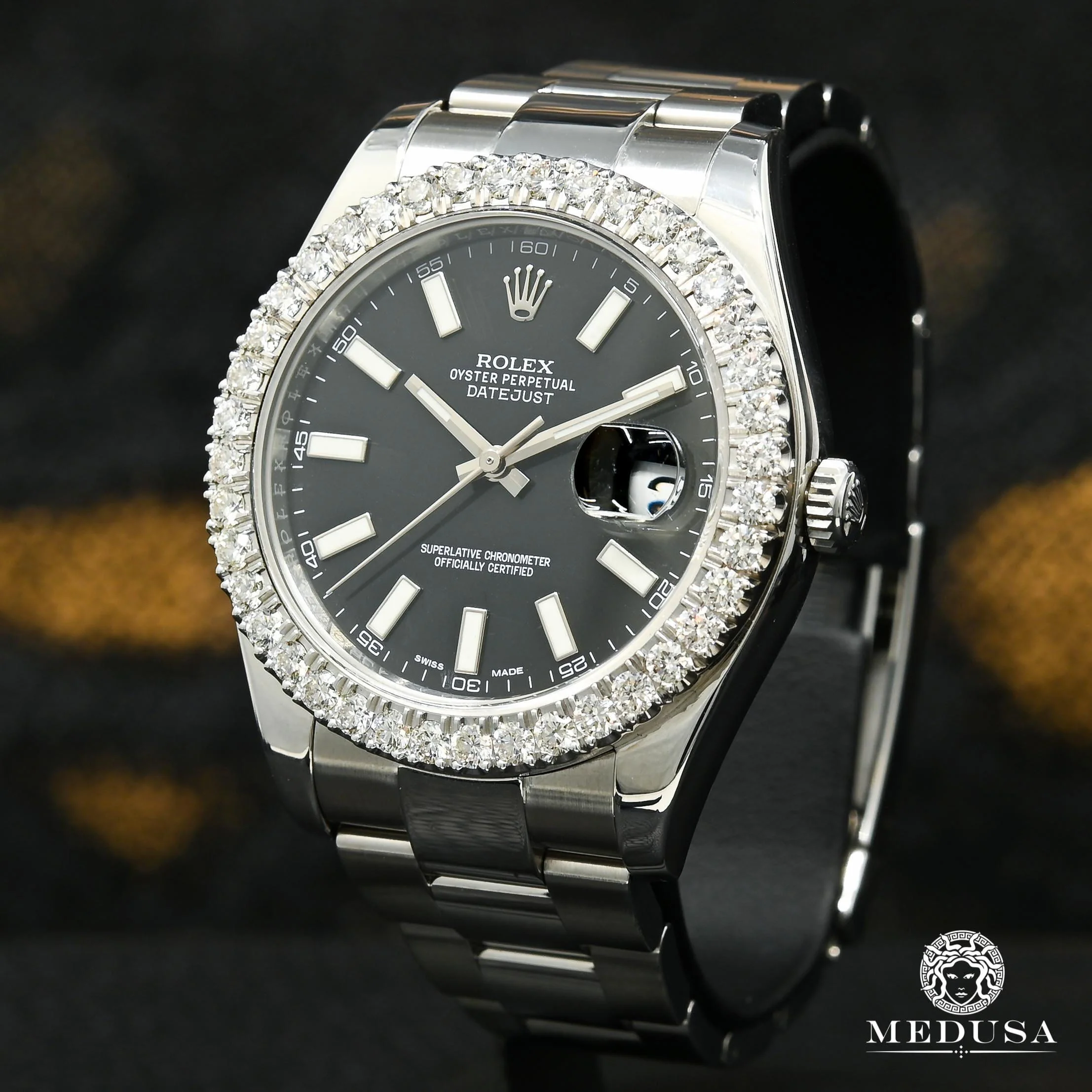 Rolex Datejust 41mm - Black Stick Iced