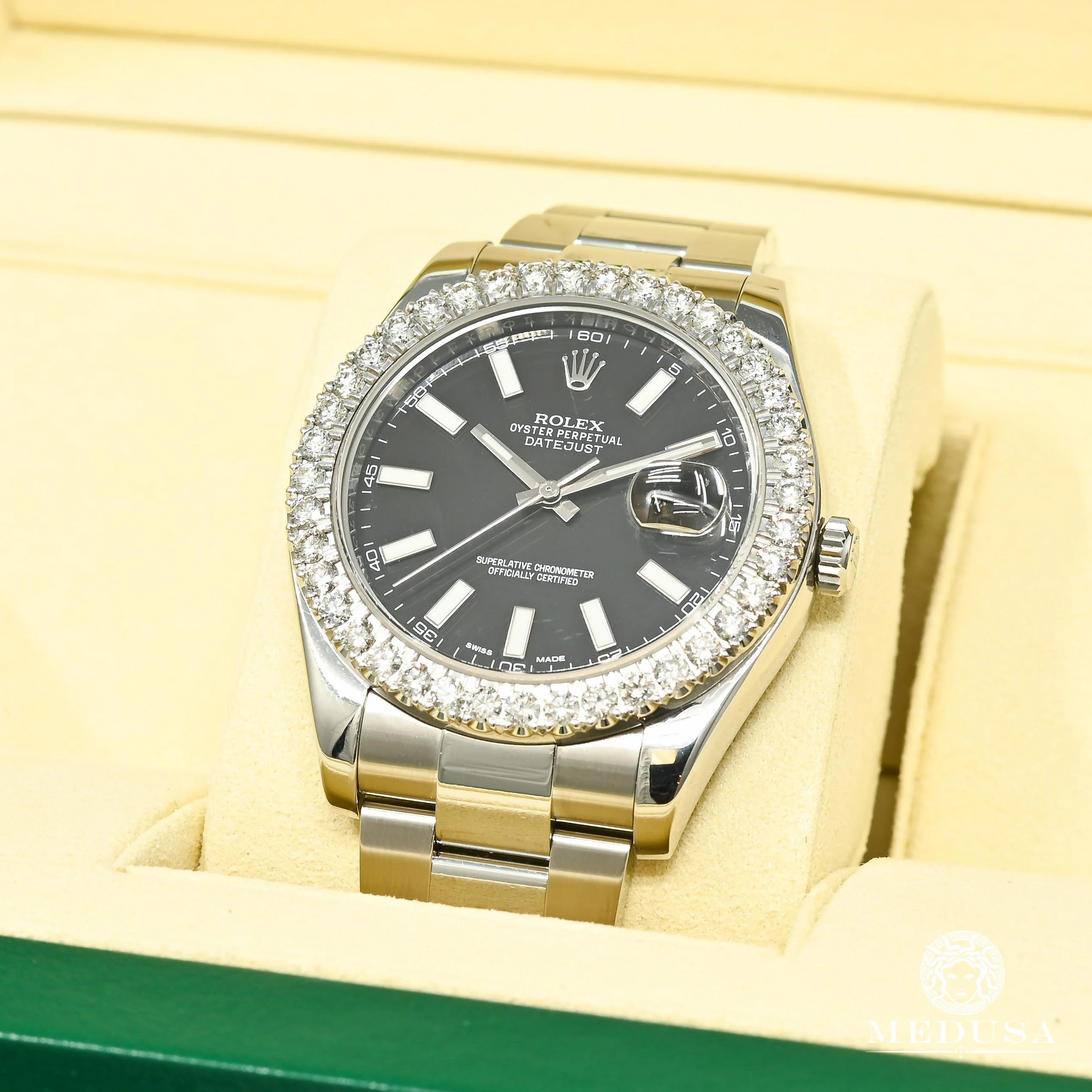 Rolex Datejust 41mm - Black Stick Iced - Image 2