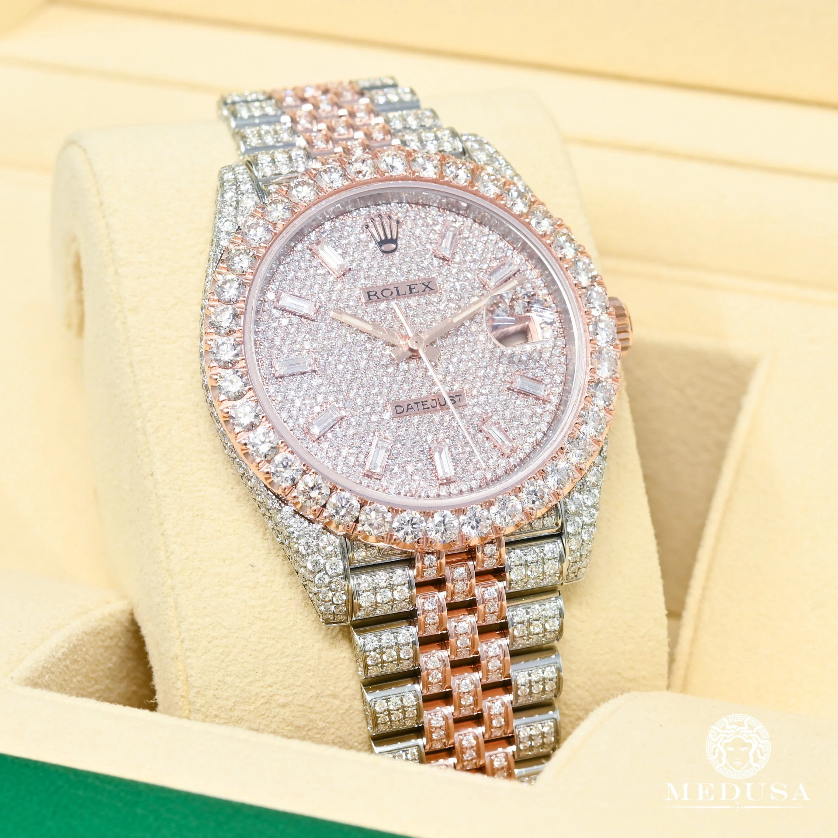 Rolex Datejust 41mm - Everose Full Honeycomb Baguette - Image 2
