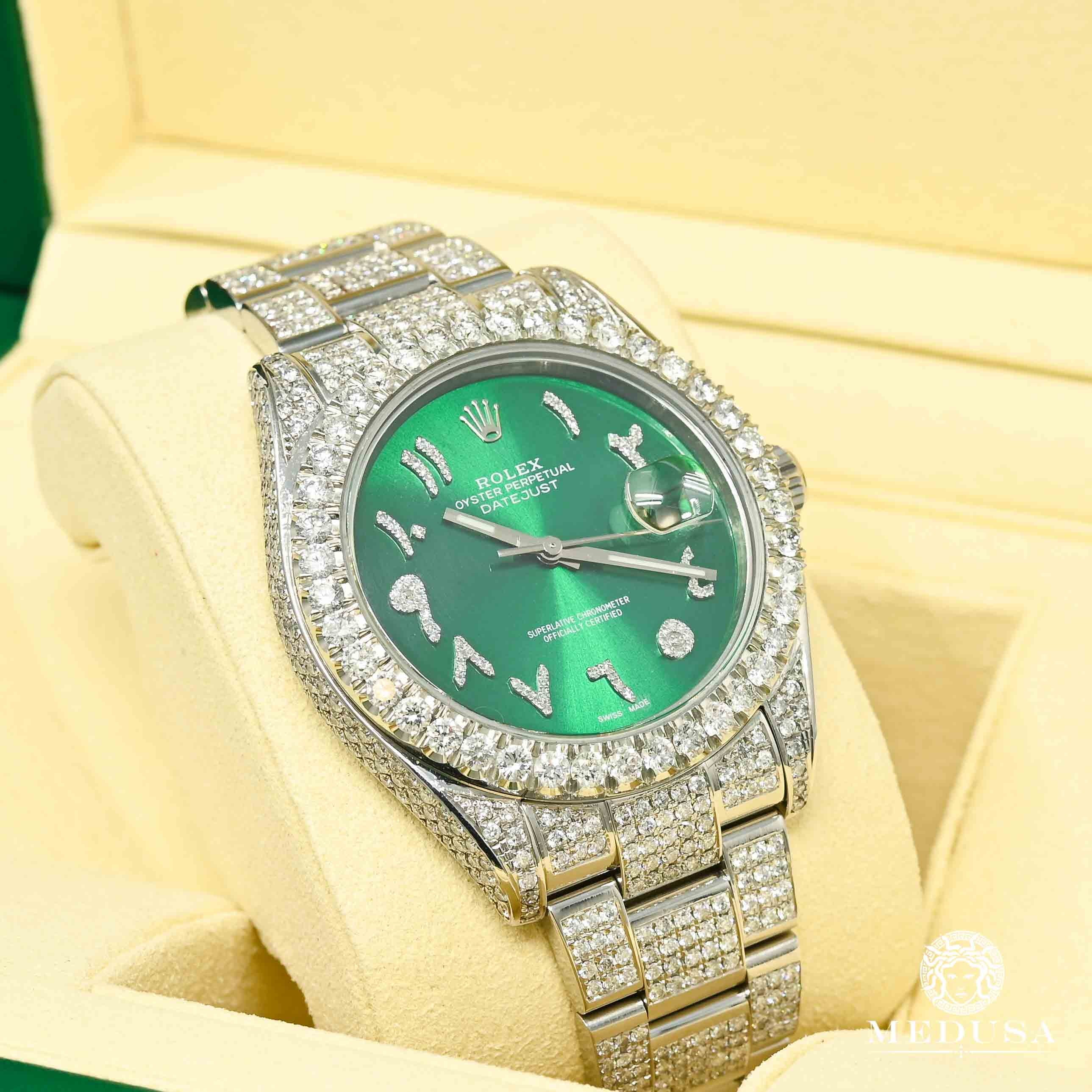 Rolex Datejust 41mm - Green Arabic Full Iced - Image 2