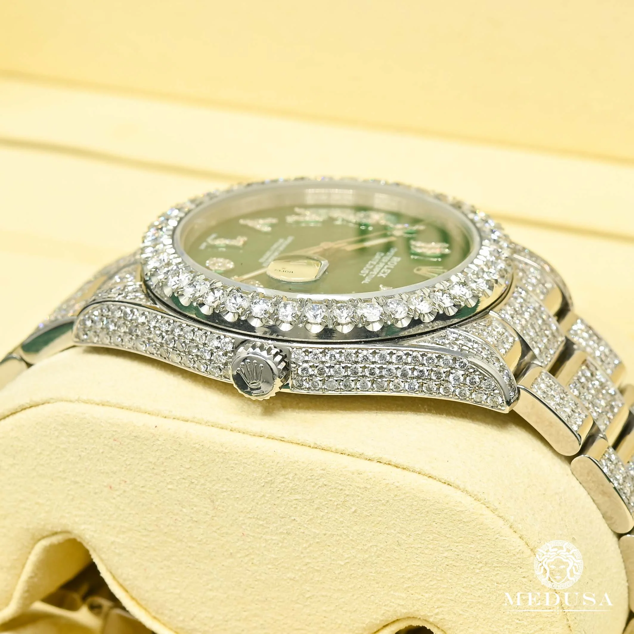 Rolex Datejust 41mm - Green Arabic Full Iced - Image 3