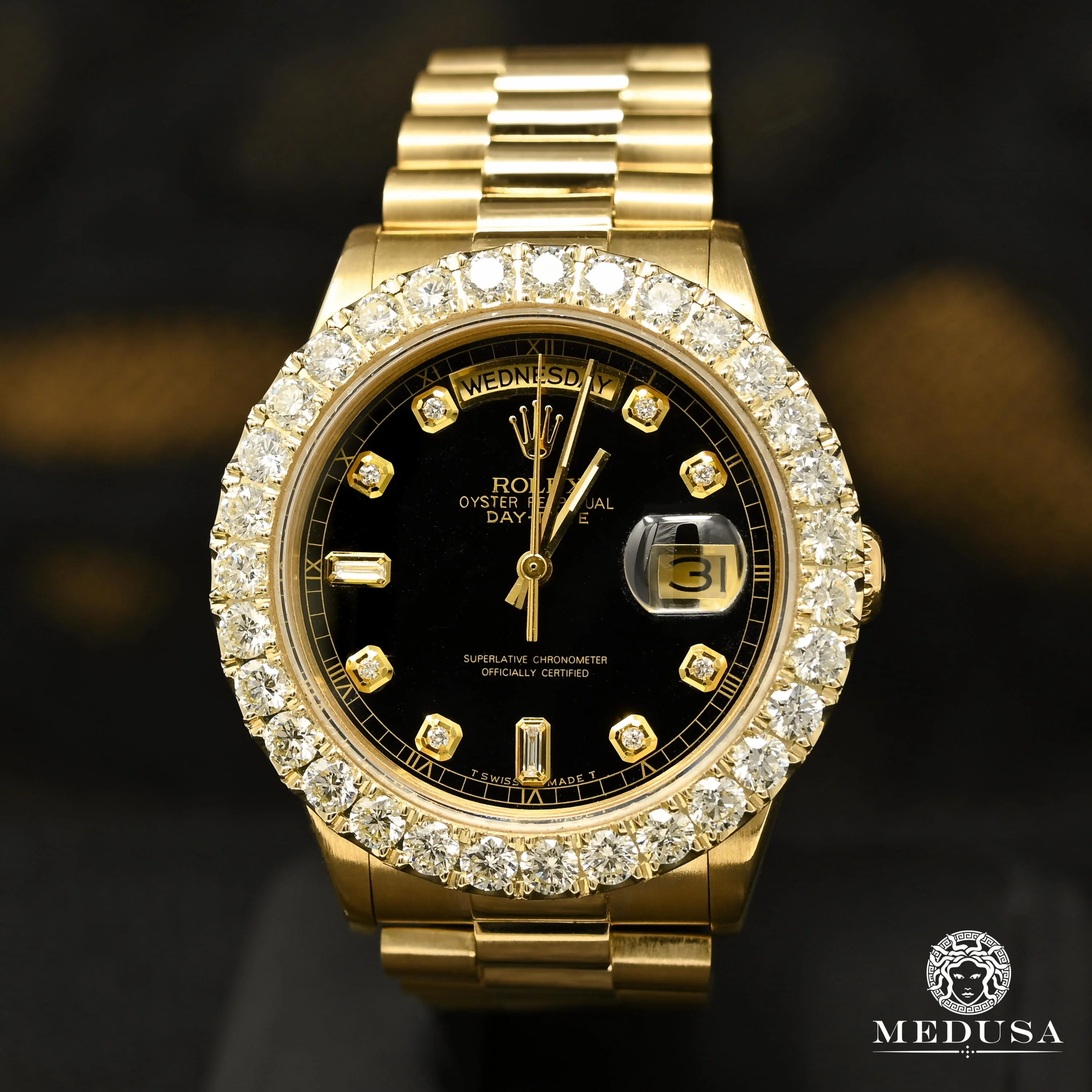 Rolex President Day-Date 36mm - Black Baguette - Image 2