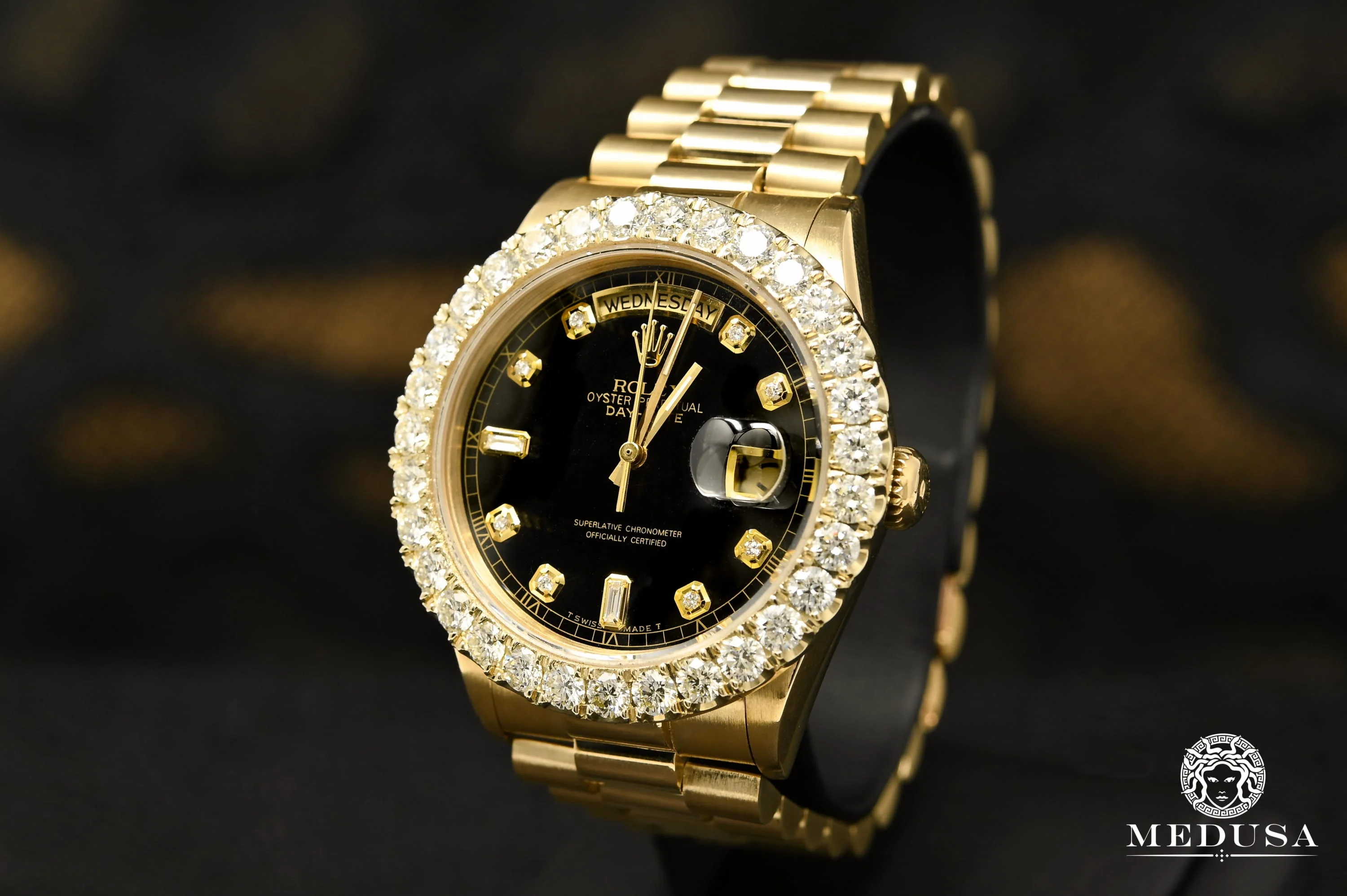 Rolex President Day-Date 36mm - Black Baguette - Image 7