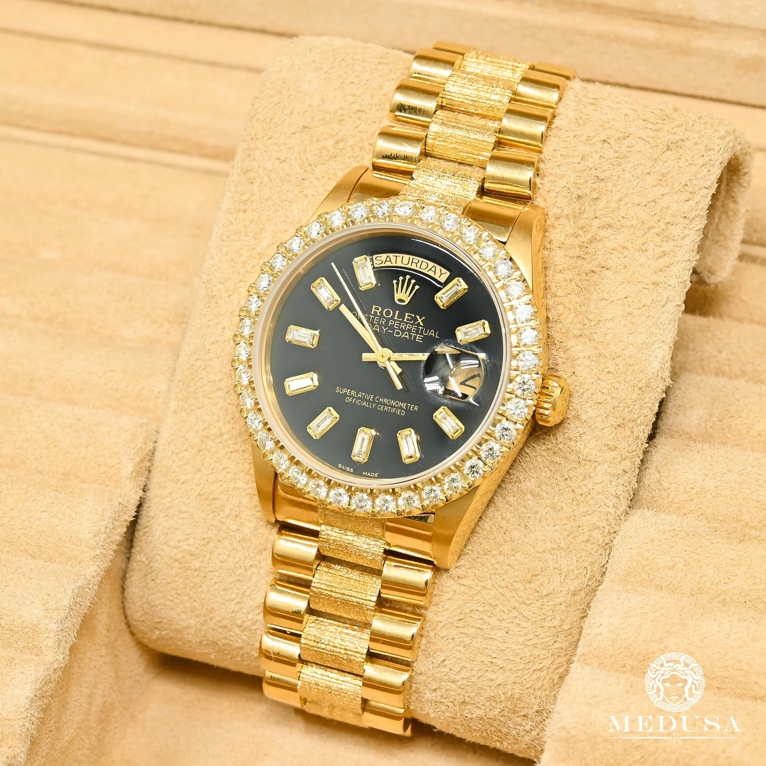 Rolex President Day-Date 36mm - Full Black Baguette - Image 3