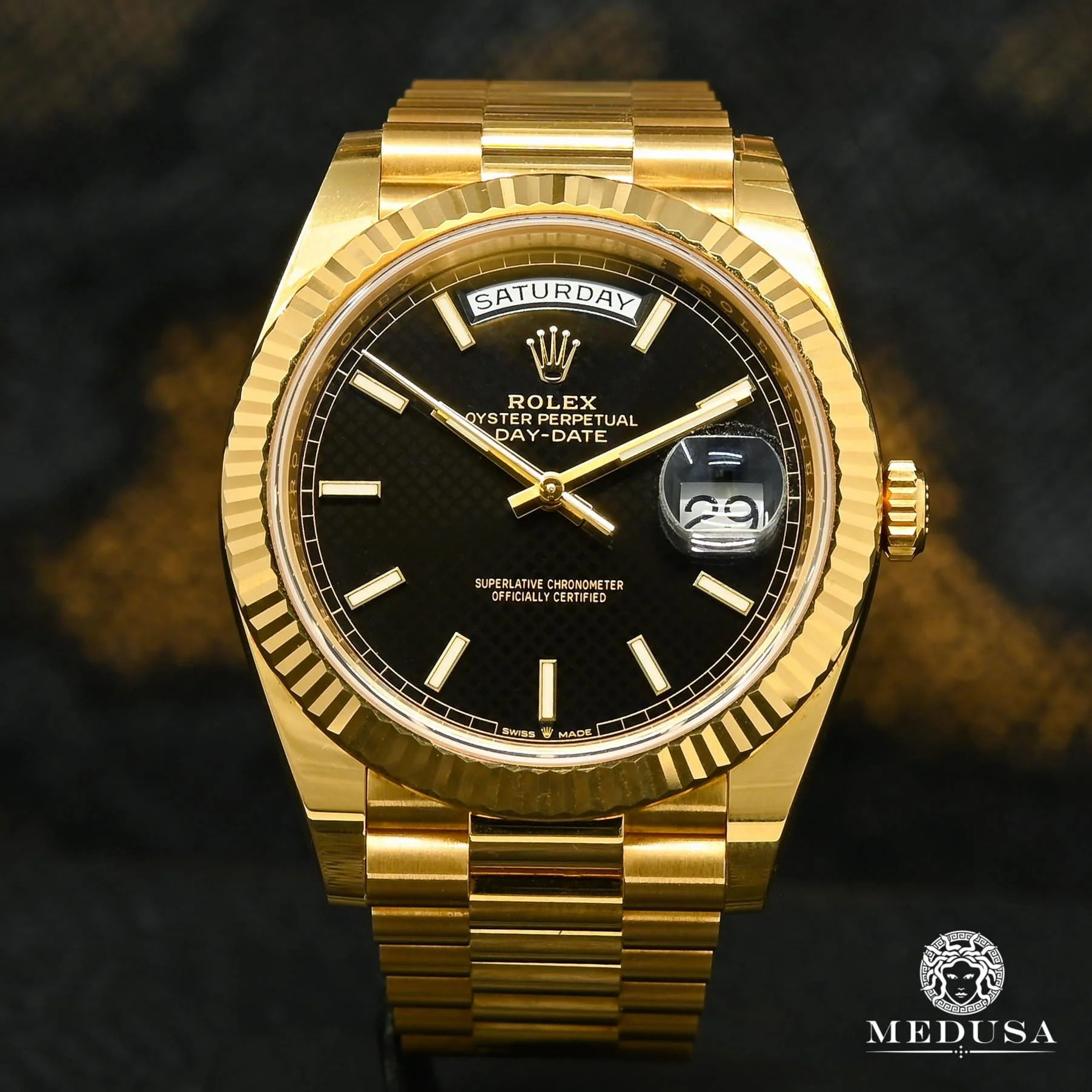 Rolex President Day-Date 40mm - Black Diagonal - Image 2