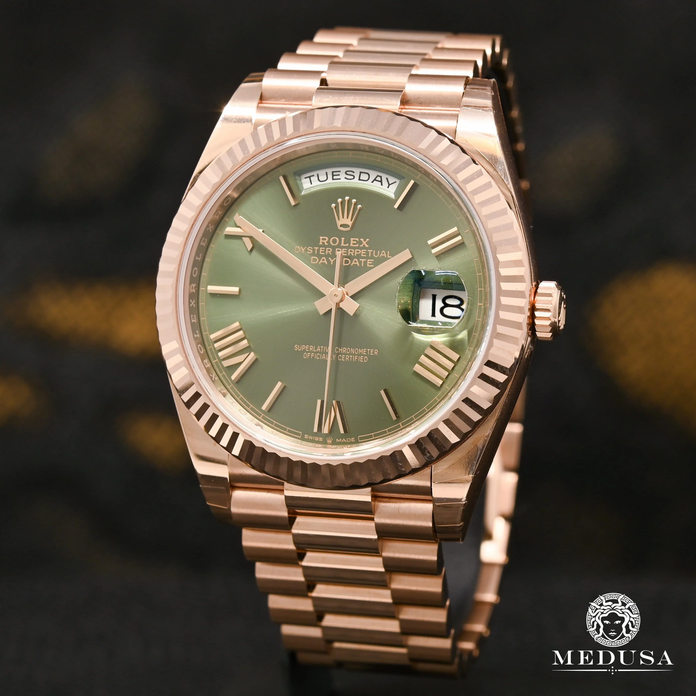 Rolex President Day-Date 40mm - Olive Rose Gold