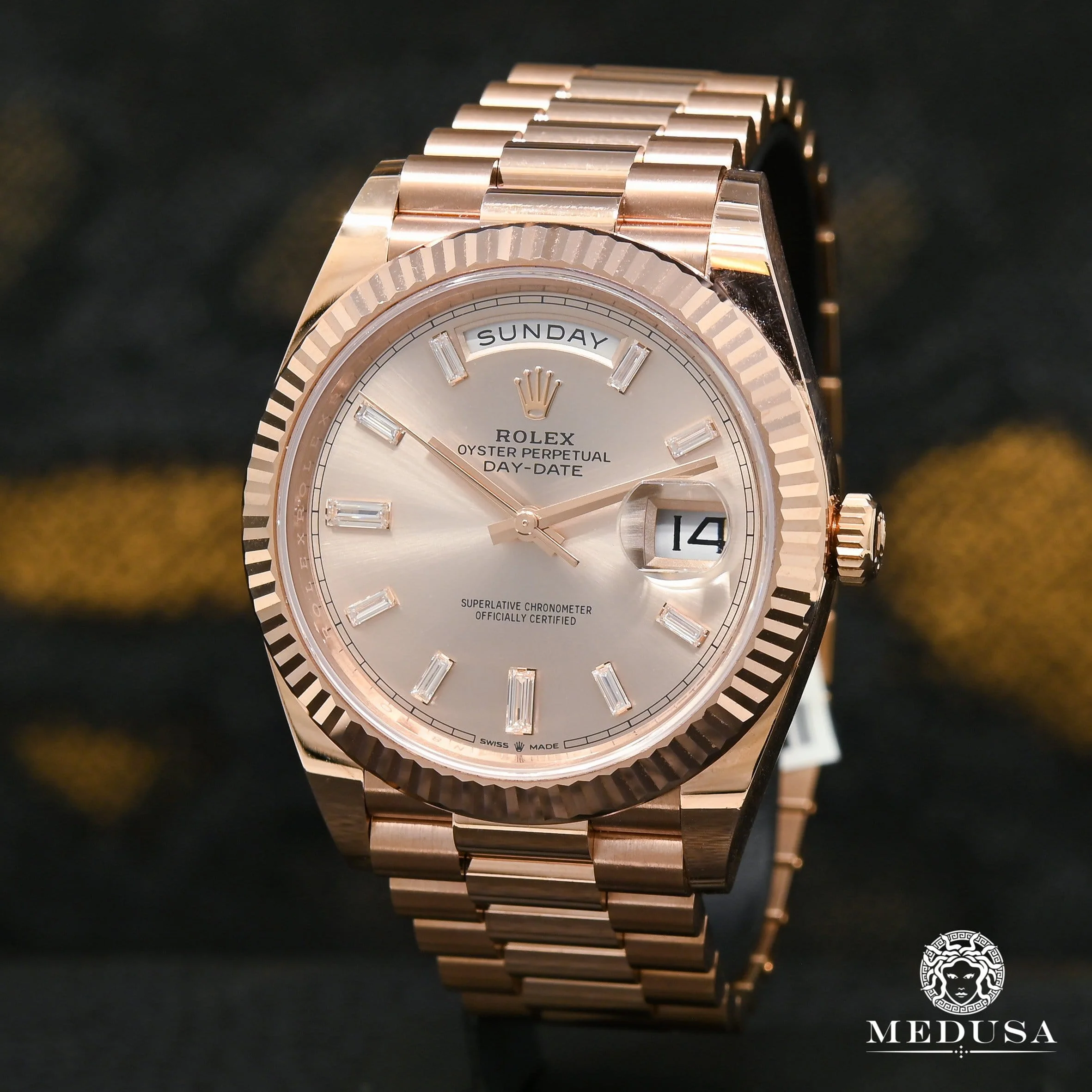 Rolex President Day-Date 40mm - Baguette Rose Gold