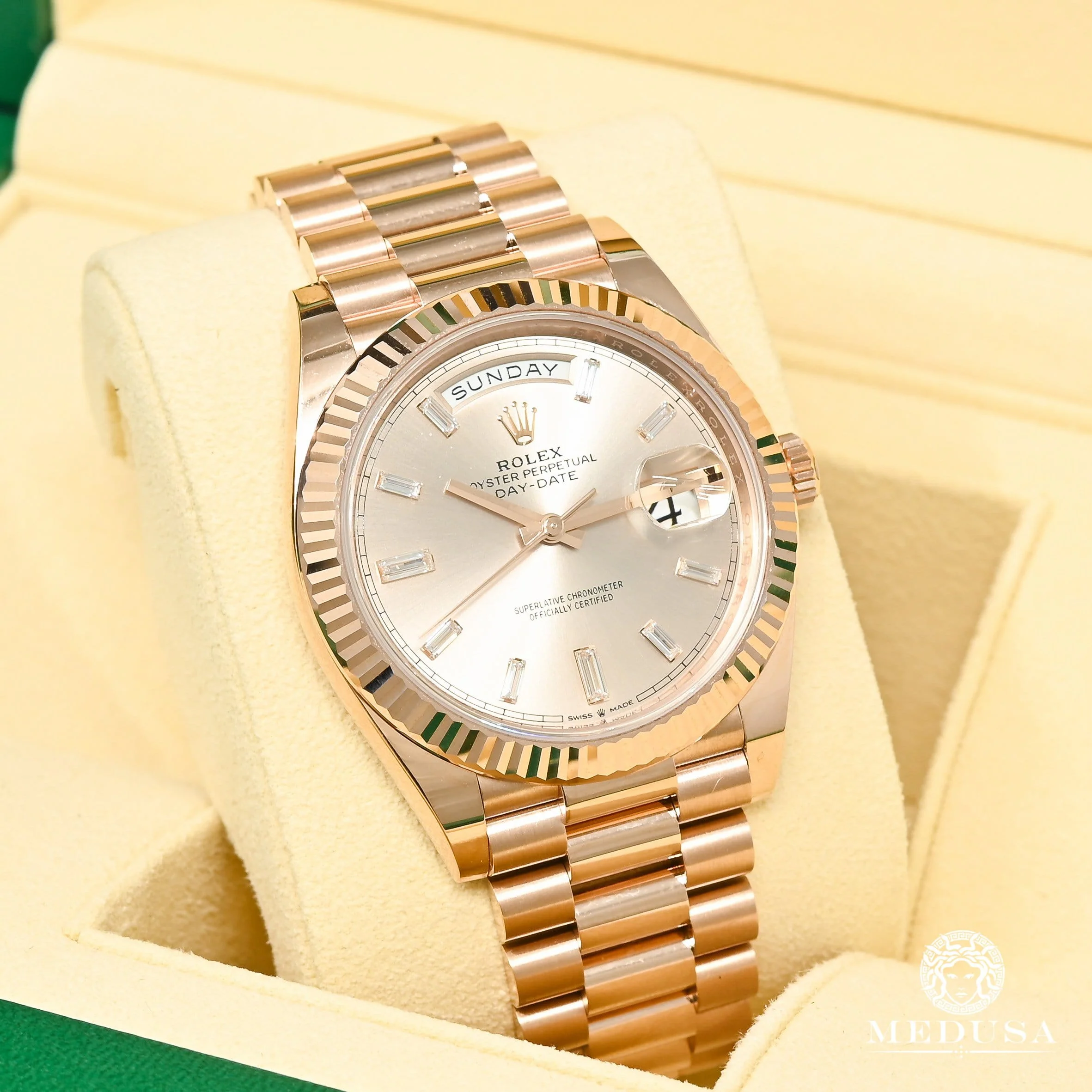 Rolex President Day-Date 40mm - Baguette Rose Gold - Image 2