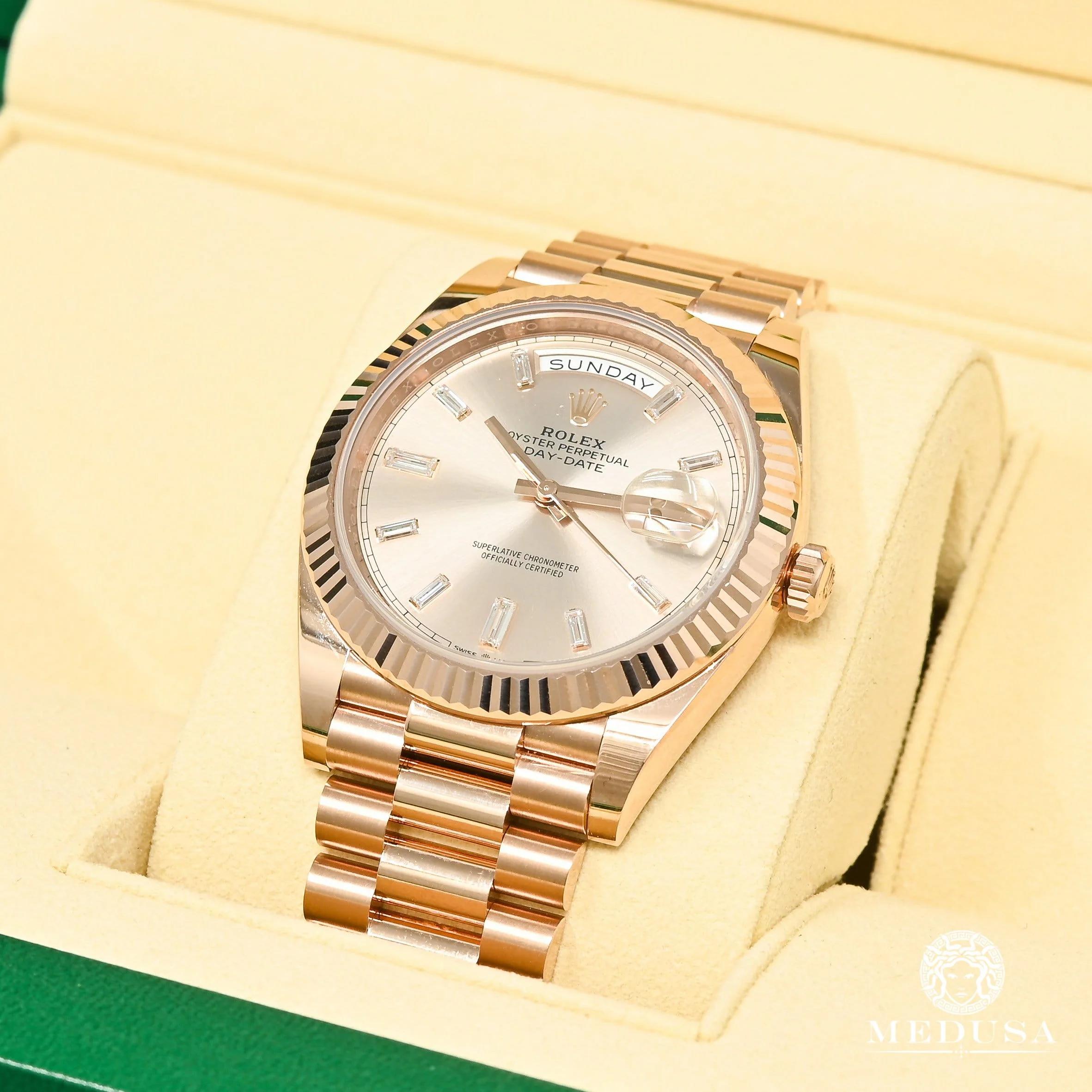 Rolex President Day-Date 40mm - Baguette Rose Gold - Image 3