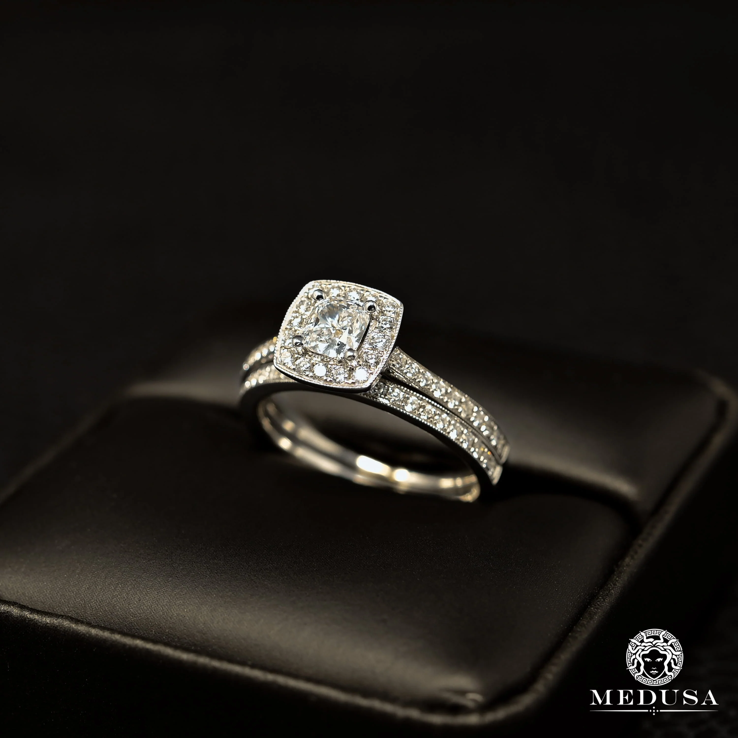 Trinity Set F4 - Solitaire Ring 50PT Cushion Cut 